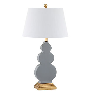 JONATHAN Y Carter 29" Ceramic/Resin LED Table Lamp, Gray/Gold, White/Navy, large