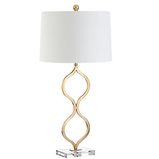 JONATHAN Y Levi 31.5" Metal/Crystal LED Table Lamp, Gold Leaf, , large