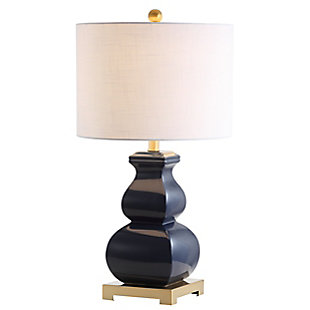 JONATHAN Y Vienna 25.5" Ceramic LED Table Lamp, Navy/Gold, Blue/White, rollover