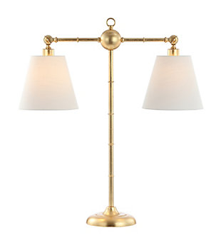 JONATHAN Y Ruth 31" 2-Light Library Metal LED Table Lamp, Gold Leaf, , large