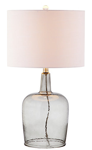 JONATHAN Y Augustine 26" Glass LED Table Lamp, Smoked Gray, , large