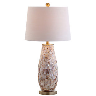 JONATHAN Y Jocelyn 28" Seashell LED Table Lamp, Natural, , large