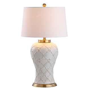 JONATHAN Y Arthur 29" Ceramic LED Table Lamp, Cream, , large