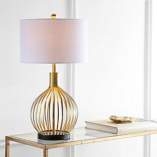 JONATHAN Y Baird 29.5" LED Metal Table Lamp, Gold Leaf, , rollover