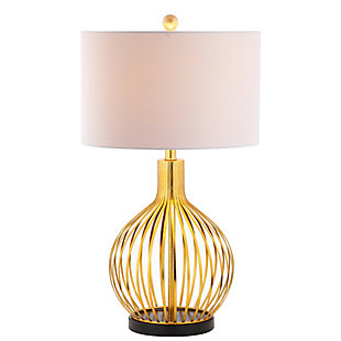 JONATHAN Y Baird 29.5" LED Metal Table Lamp, Gold Leaf, , large