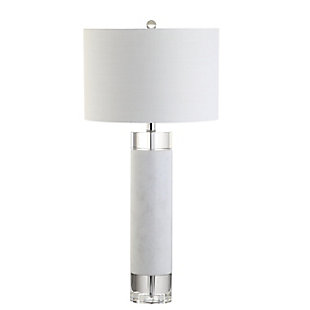 JONATHAN Y Hunter 32" Marble/Crystal LED Table Lamp, White, , large