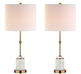 JONATHAN Y Harper 27" Marble/Crystal LED Table Lamp, Brass (Set of 2), , large