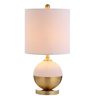JONATHAN Y Carr 23.5" Ceramic/Metal LED Table Lamp, White/Brass, , large