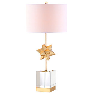 JONATHAN Y Estelle 32" LED Metal/Crystal Table Lamp, Clear/Gold Leaf, , large