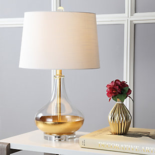 JONATHAN Y West 24.5" Glass LED Table Lamp, Gold Leaf, , rollover