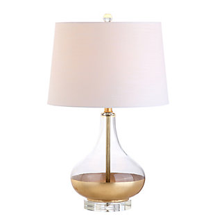 JONATHAN Y West 24.5" Glass LED Table Lamp, Gold Leaf, , large