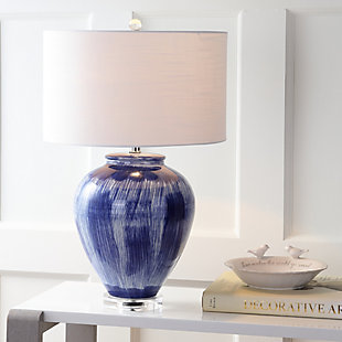 JONATHAN Y Wayland 26" Ceramic LED Table Lamp, Seaside Blue, , rollover
