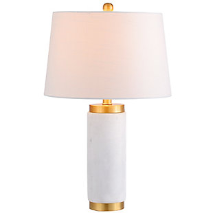 JONATHAN Y Adams 23" Marble LED Table Lamp, White/Brass, , rollover