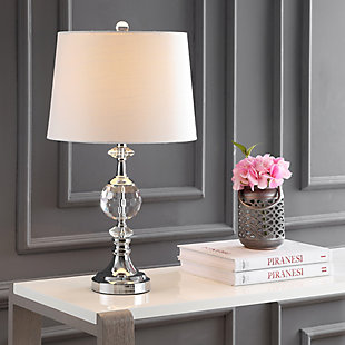 JONATHAN Y Channing 25.5" LED Crystal/Metal Table Lamp, Clear/Chrome, , rollover
