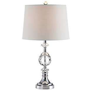 JONATHAN Y Channing 25.5" LED Crystal/Metal Table Lamp, Clear/Chrome, , large