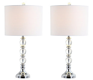 JONATHAN Y Paul 26" Crystal/Metal LED Table Lamp, Clear/Chrome (Set of 2), , large