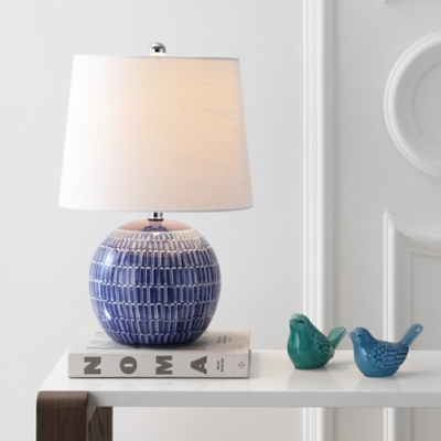 JONATHAN Y Ronald 21" Ceramic LED Table Lamp, Navy, , large