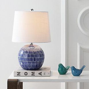 JONATHAN Y Ronald 21" Ceramic LED Table Lamp, Navy, , rollover