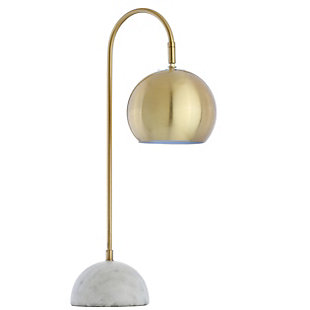 JONATHAN Y Stephen 23.5" Metal/Marble LED Table Lamp, Brass Gold/White, , large