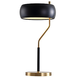 JONATHAN Y Oskar 22.5" Moody Metal LED Desk Lamp, Black/Brass Gold, , large