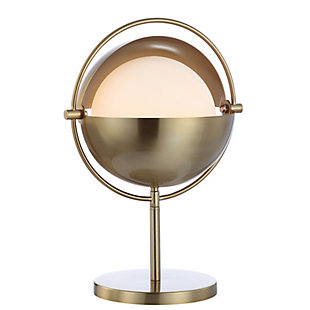 JONATHAN Y Casi 17.5" Iron/Glass Art Deco Mid-Century Globe LED Table Lamp, Brass Gold, , large
