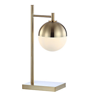 JONATHAN Y Marcel 21" Iron/Glass Art Deco Mid-Century Globe LED Table Lamp, Brass Gold, , large