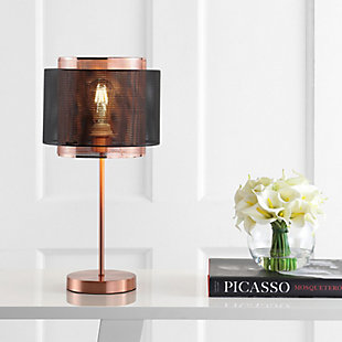 JONATHAN Y Tribeca 19.7" Metal LED Table Lamp, Copper/Black, , rollover