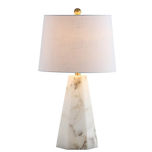 JONATHAN Y Xio 25.5" Alabaster LED Table Lamp, White, , large