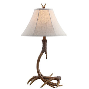 JONATHAN Y Antler 27.5" Rustic Resin LED Table Lamp, Brown, , large