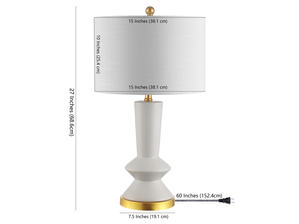 Jonathan Y Ziggy Ceramic/Iron Contemporary Glam LED Table