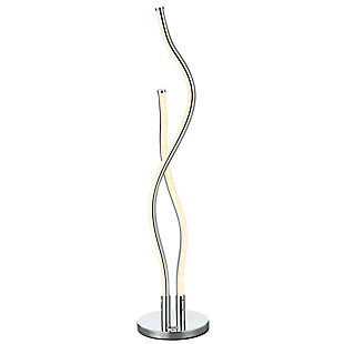 JONATHAN Y Cairo 26.25" LED Integrated Table Lamp, Chrome, , large