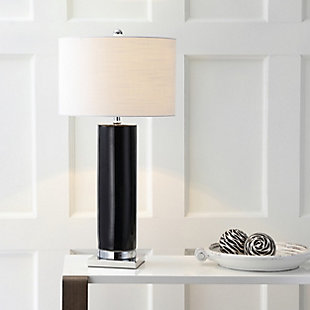 JONATHAN Y Dallas 31.5" Ceramic LED Table Lamp, Black/Chrome, Clear/Chrome/White, rollover