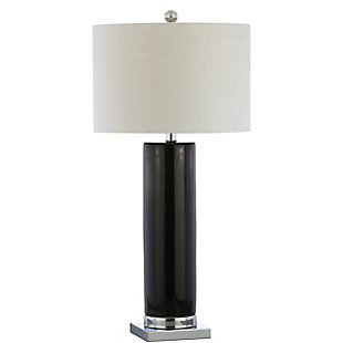 JONATHAN Y Dallas 31.5" Ceramic LED Table Lamp, Black/Chrome, Clear/Chrome/White, large