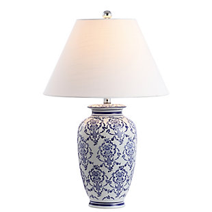 JONATHAN Y Juliana 26.25" Chinoiserie Ceramic LED Table Lamp, Blue/White, , large
