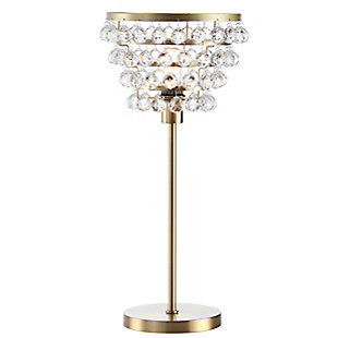 JONATHAN Y Buckingham 25" Crystal/Metal Table Lamp, Bronze/Clear, Clear/Chrome/White, large