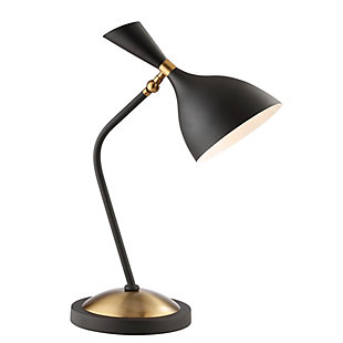JONATHAN Y Albert 21.5" Iron Retro Mid-Century LED Table Lamp, Black/Gold, Black/Chrome/White, rollover