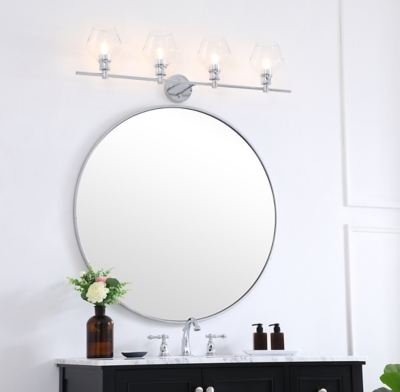 Gene 4 Light Chrome And Clear Glass Wall Sconce, Chrome/Clear, rollover