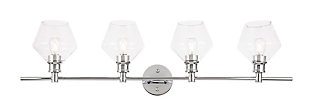 Gene 4 Light Chrome And Clear Glass Wall Sconce, Chrome/Clear, large