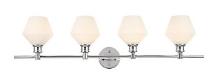 Gene 4 Light Chrome And Frosted White Glass Wall Sconce, Chrome/Frosted White, large