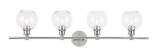Collier 4 Light Chrome And Clear Glass Wall Sconce, Chrome/Clear, large