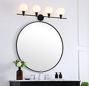 Collier 4 Light Black And Frosted White Glass Wall Sconce, Black/Frosted White, rollover