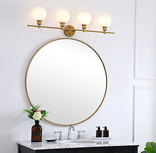 Collier 4 Light Brass And Frosted White Glass Wall Sconce, Brass/Frosted White, rollover