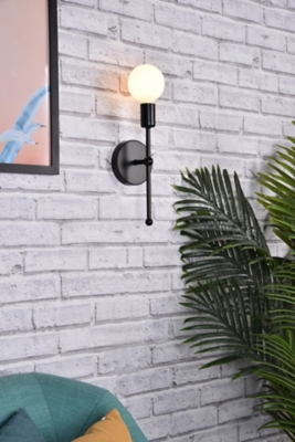 Keely 1 Light Black Wall Sconce, Black, large