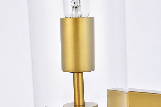 This wall sconce from the Savant Collection is a simple, but excellent, piece to have. Its cylinder shape creates an intriguing look that will fit in with your aesthetic. This light is dimmable.Made of glass and metal | Features square backplate | Clear glass cylinder  | Uses E26 bulb (sold separately) | Can be installed with the light facing up or down | Dry and damp listed | Lighting is compatible with LED bulbs | Dimmable | No assembly required | Imported