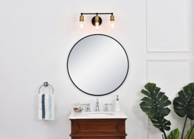 Serif 3 Light Brass And Black Wall Sconce, Brass/Black, rollover