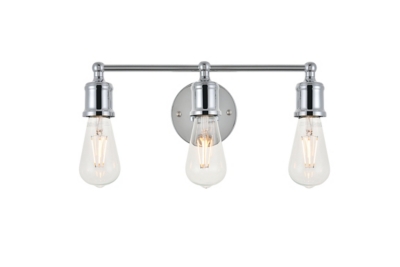Serif 3 Light Chrome Wall Sconce, Chrome, large