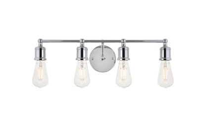 Serif 4 Light Chrome Wall Sconce, Chrome, large