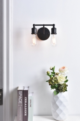Serif 2 Light Black Wall Sconce, Black, rollover