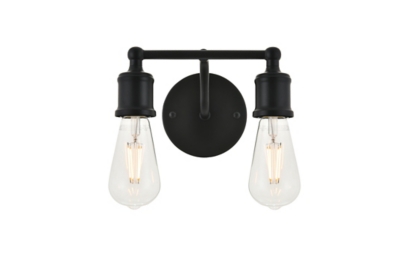 Serif 2 Light Black Wall Sconce, Black, large
