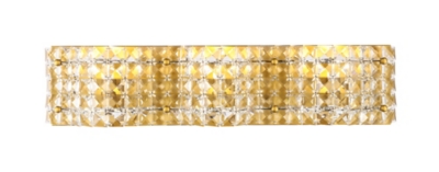 Ollie 3 Light Brass And Clear Crystals Wall Sconce, Brass/Clear, large